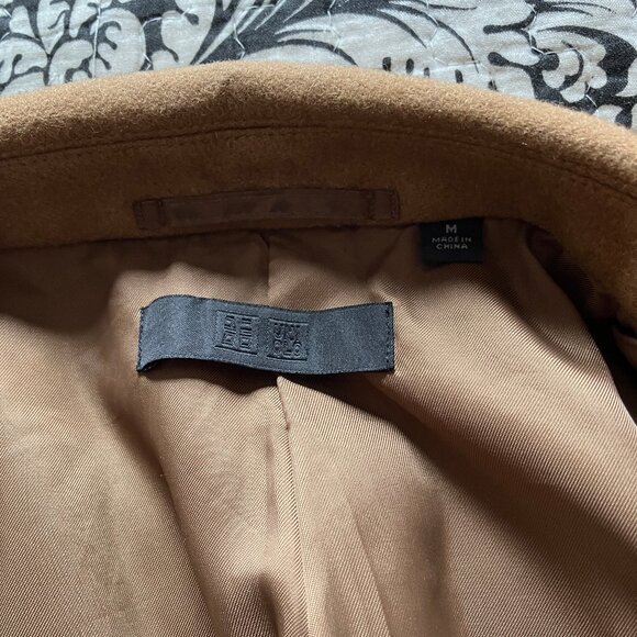 Uniqlo Tan Wool Cashmere Chesterfield Coat, Medium - Picture 7 of 10